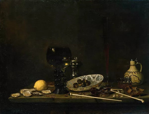 Still-Life with Romer, Flute Glass, Earthenware Jug and Pipes