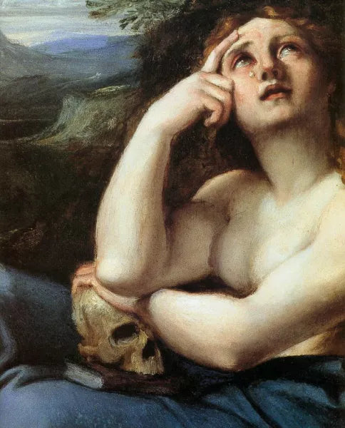The Penitent Magdalene in a Landscape Detail