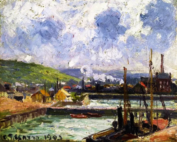 Fishing dock and Bassin Duquesne, Dieppe, Bright Grey Weather