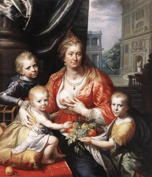 Sophia Hedwig, Countess of Nassau Dietz, with Her Three Sons