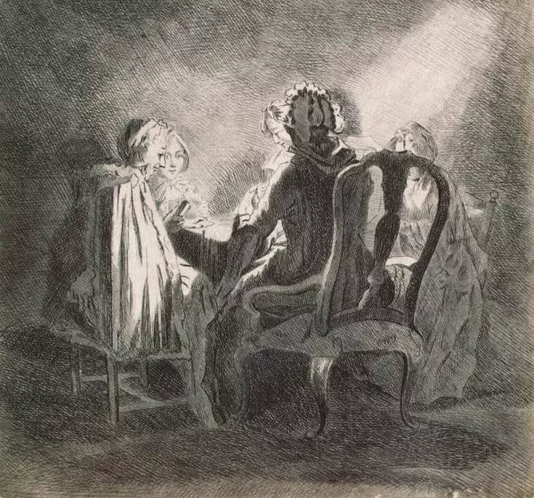 Cardplayers at a Large Table