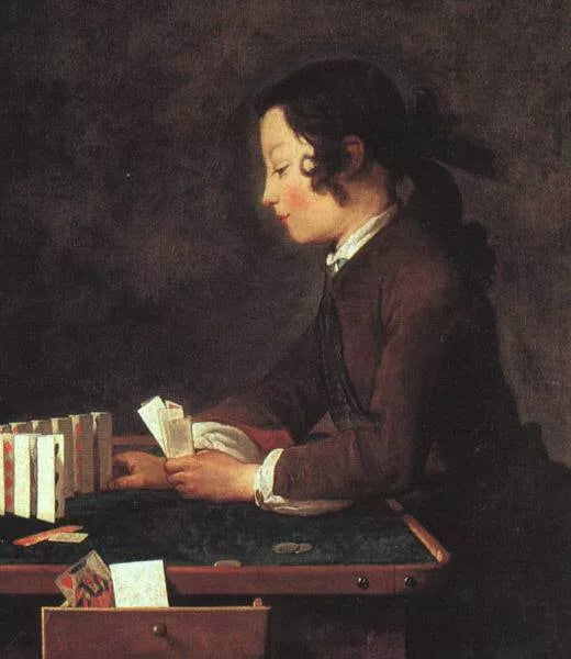 Boy Playing with Cards