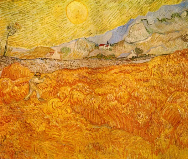 Wheat Field Behind Saint-Paul Hospital with a Reaper