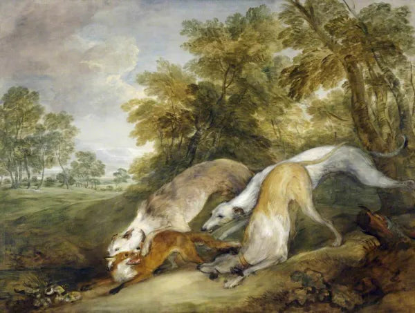 Dogs Chasing a Fox