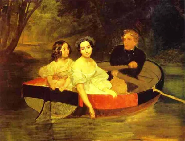 Self-portrait with Baroness Ye. N. Meller-Zakomelskaya and a Girl