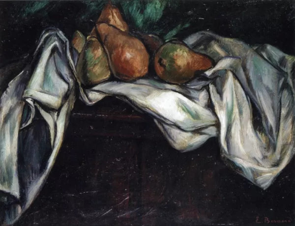 Still Life with Pears on a White Tablecloth