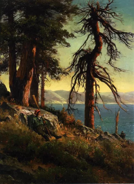 Lake Tahoe also known as A Man with an Oar Sitting on a Bluff