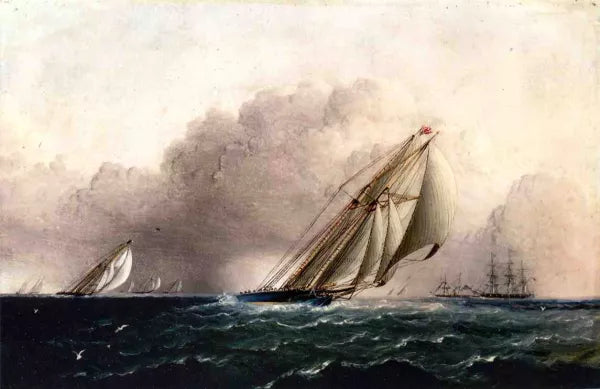 N.Y.Y.C. Schooner Yacht Estelle Running Home