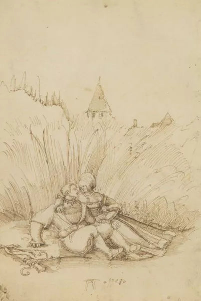 Lovers in a Hay Field