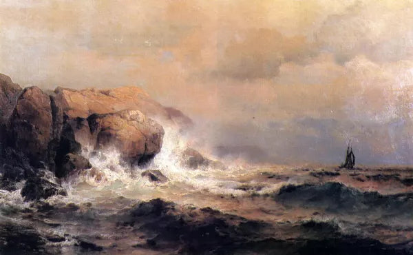 Ship off a Stormy Coast