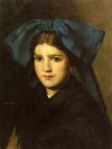 Portrait of a Young Girl with a Bow in Her Hair