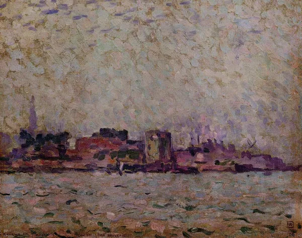 Morning Fog over the Port of Veer, Holland