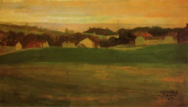 Meadow with Village in Background II