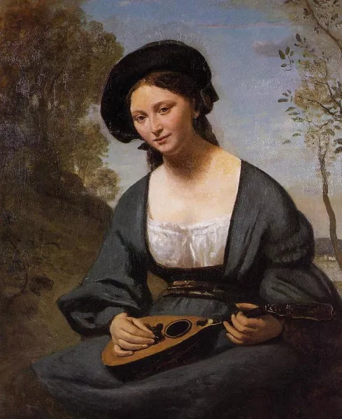 Woman in a Toque with a Mandolin