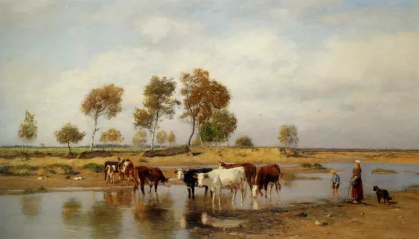 Cows at the Watering Place