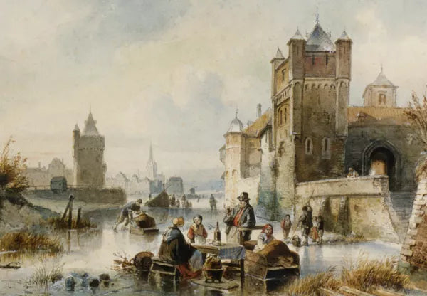 Figures on the Ice near a Koek En Zopie