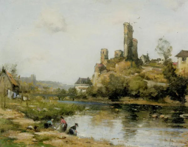 Lavandieres au Bord de la Riviere