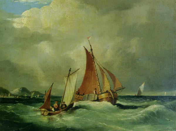Fishing Boats on an Open Sea