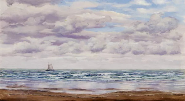 Gathering Clouds, A Fishing Boat Off The Coast