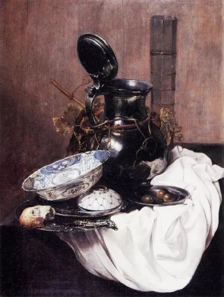 Still Life with Pewter Jug and Chinese Bowl