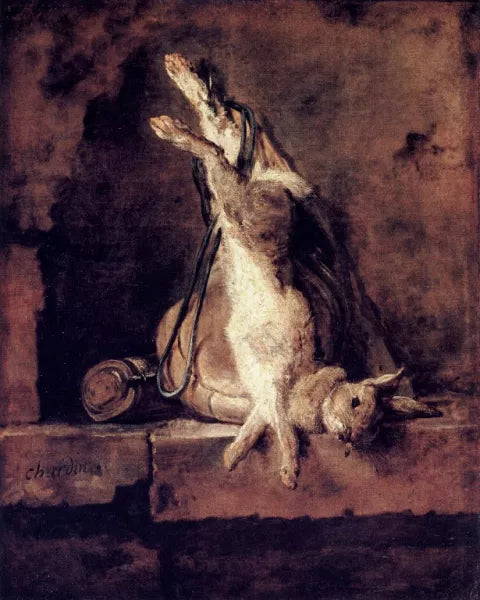 Rabbit with Game-Bag and Powder Flask