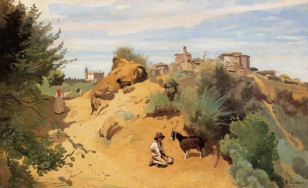 Genzano - Goatherd and Village