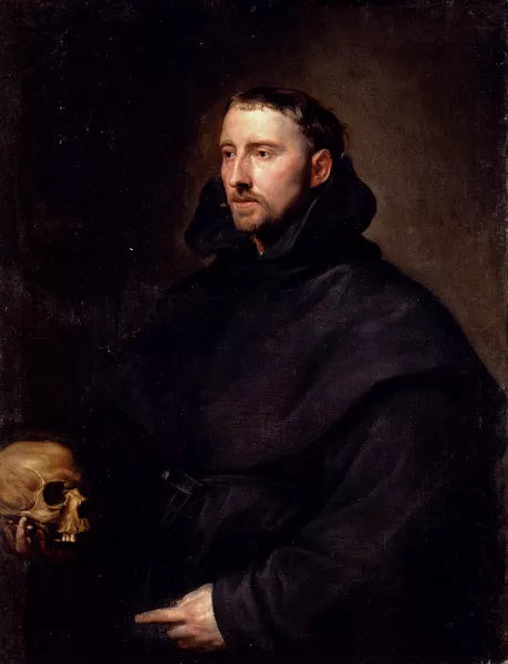 Portrait of a Monk of the Benedictine Order, Holding a Skull