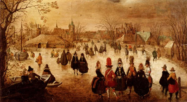 Winter Landscape with Skaters on a Frozen River