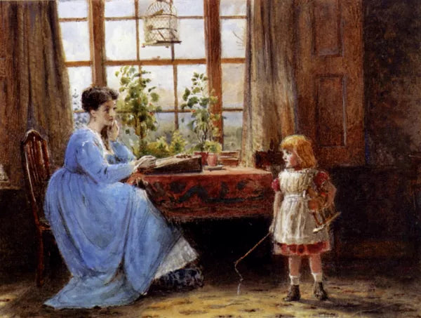 A Mother and Child in an Interior