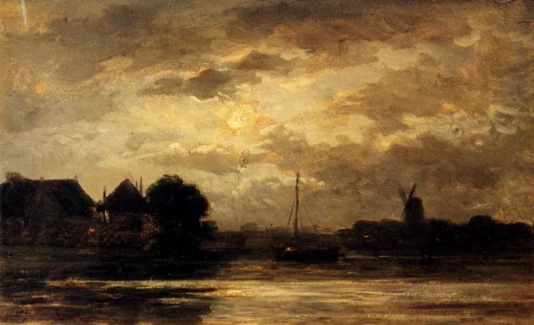 View Of The Spaarne, Haarlem, By Moonlight