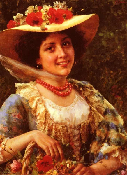 Cappello Di Paglia Papaveri