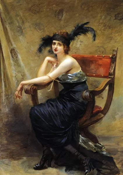 Woman Sitting in a 'Dagobert' Armchair