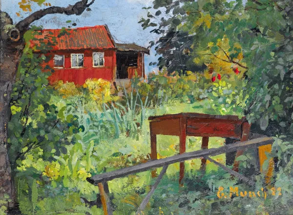 Garden With Red House