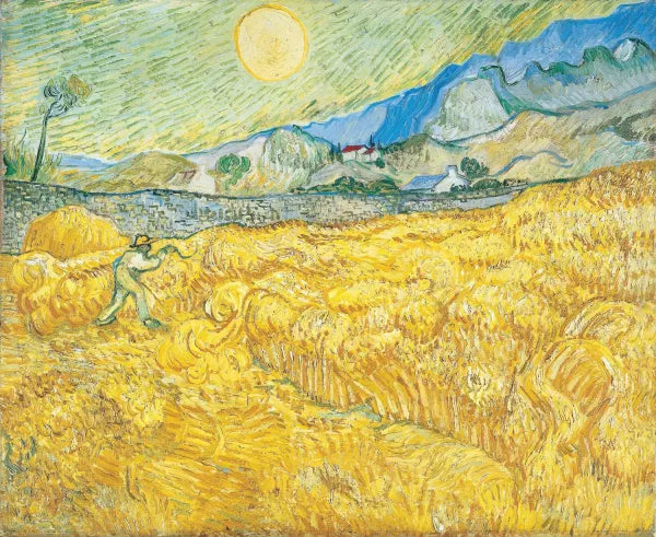 Wheat Field Behind Saint-Paul Hospital with a Reaper