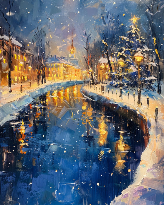 Winter River Lights