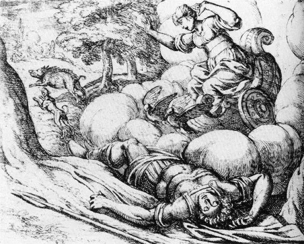 Venus Mourning the Death of Adonis