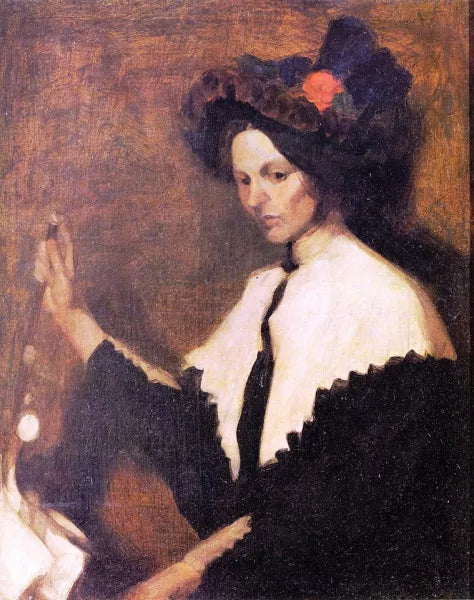 Girl with White Shawl Collar