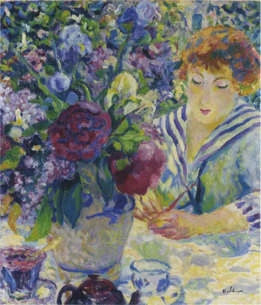 Woman with a Vase of Flowers