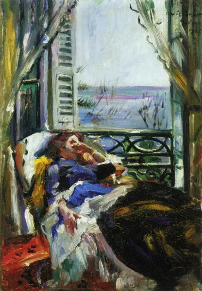 Woman in a Deck Chair by the Window