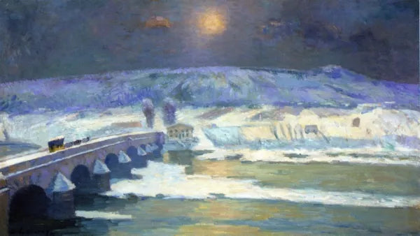 The Bridge Over the Allier at Pont-du-Chateau in Winter