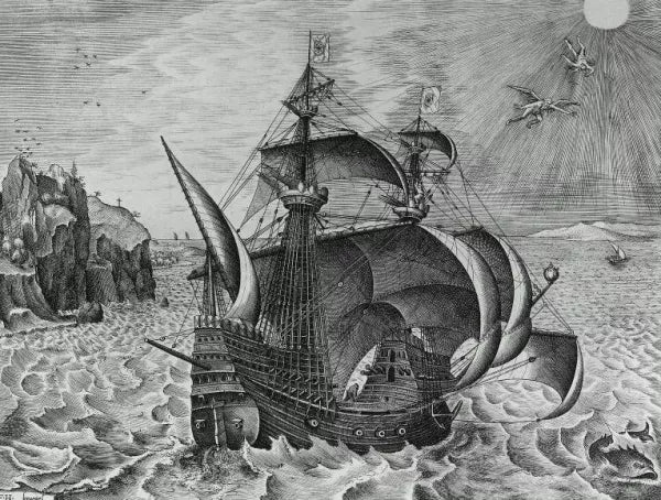 The Armed Three-Master with Daedalus and Icarus in the Sky Icarus