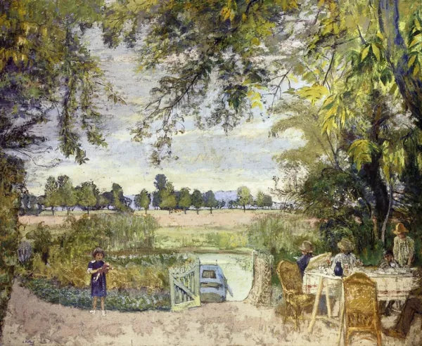 Figures Eating in a Garden by the Water: A Decorative Panel for Bois Lurette