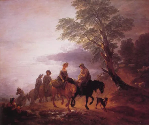 Open Landscape with Mounted Peasants