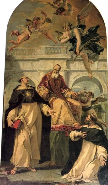 Pope Pius V with Saints Thomas Aquinas and Martyr Peter