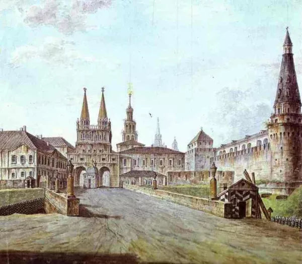 View of Moscow Near the Iversky Gate of the Kremlin