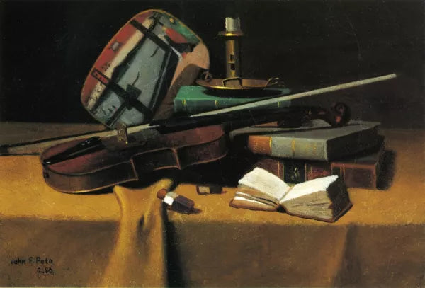 Violin, Fan and Books