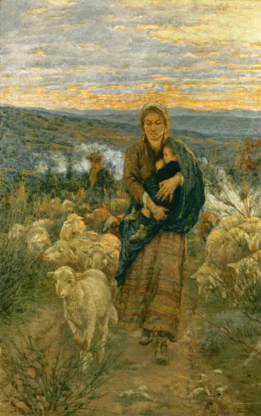 Shepherdess and Child in the Pasture
