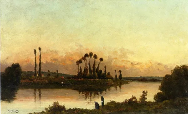 Washerwomen in an Extensive River Landscape