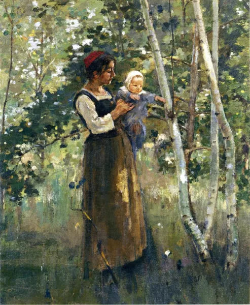 Mother and Child by the Hearth