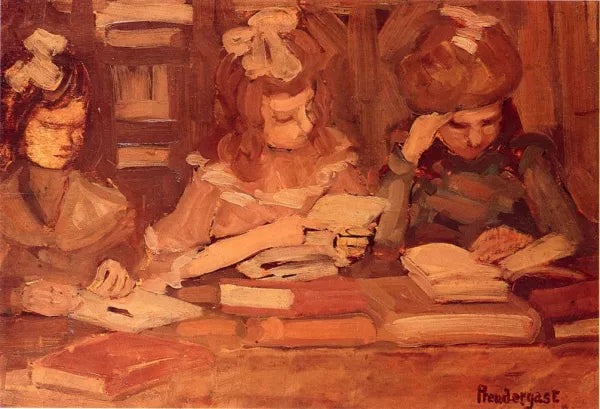 In the Library also known as Three School Girls